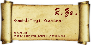 Romhányi Zsombor névjegykártya
