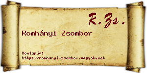 Romhányi Zsombor névjegykártya
